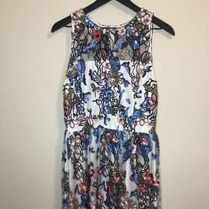 Neiman Marcus | Floral Embroidered Sequin Midi